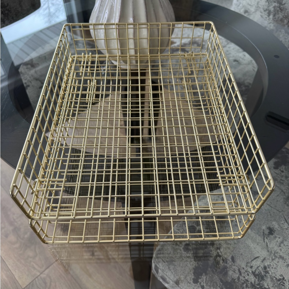 Gold Wire Desk Tray Organizer set of Two